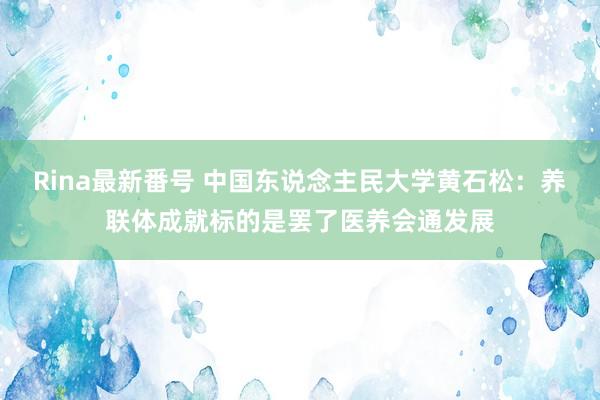 Rina最新番号 中国东说念主民大学黄石松：养联体成就标的是